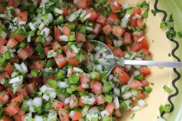 Pico de gallo makes a perfect topping for borracho beans.