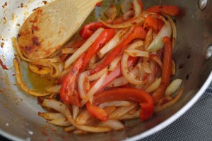 Add a couple of tablespoons of tomato paste. Saute until some sticking occurs.