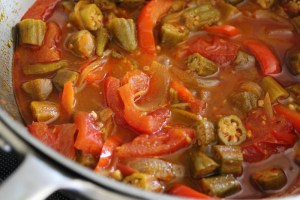 Cover and cook over low heat until flavors meld. Add additional salt if needed.